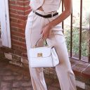 Armonia Leather Handbag White TL142286
