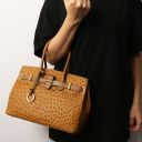 TL Bag Handbag in Ostrich-print Leather Коньяк TL142120