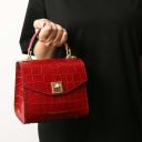 Atena Croc Print Leather Handbag Красный TL142267