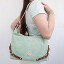 Sierra Borsa a Spalla in Pelle Scamosciata Celeste TL142419