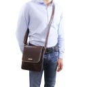 John Borsello da Uomo in Pelle con zip Frontale Nero TL142464