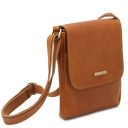 John Leather Crossbody bag for men With Front zip Pocket Коричневый TL141408