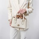 Croque Sac Cabas en Cuir Effet Croco Beige TL142510