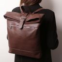 London Soft Leather Backpack Coffee TL142502