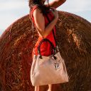 TL KeyLuck Tasche aus Geprägtem Leder Dunkelbraun TL141573