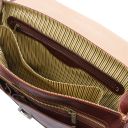 Mantova Leather Multi Compartment TL SMART Briefcase With Flap Dark Brown TL140326