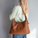 Plenia Sac Shopping en Cuir Cognac TL142569