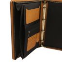 Cesare Leather Document Case With Handle and Ring Binder Black TL142554