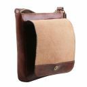 John Leather Crossbody bag for men With Front zip Pocket Коричневый TL141408