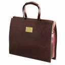 Palermo Leather Briefcase 3 Compartments for Women Brown TL141343