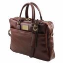 Urbino Leather Laptop Briefcase With Front Pocket Dark Blue TL141241