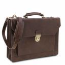 Cremona Leather Briefcase 3 Compartments Honey TL141732