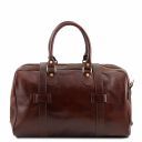 TL Voyager Leather Travel bag With Front Straps - Small Size Brown TL141249
