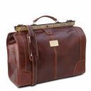 Madrid Gladstone Leather Bag - Small Size Dark Brown TL1023