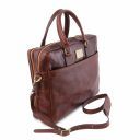 Urbino Two Compartments Leather Laptop Briefcase With Front Pocket Коричневый TL141894