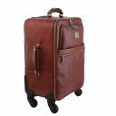 TL Voyager 4 Wheels Vertical Leather Trolley Brown TL141911