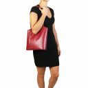 Patty Saffiano Leather Convertible bag Red TL141455