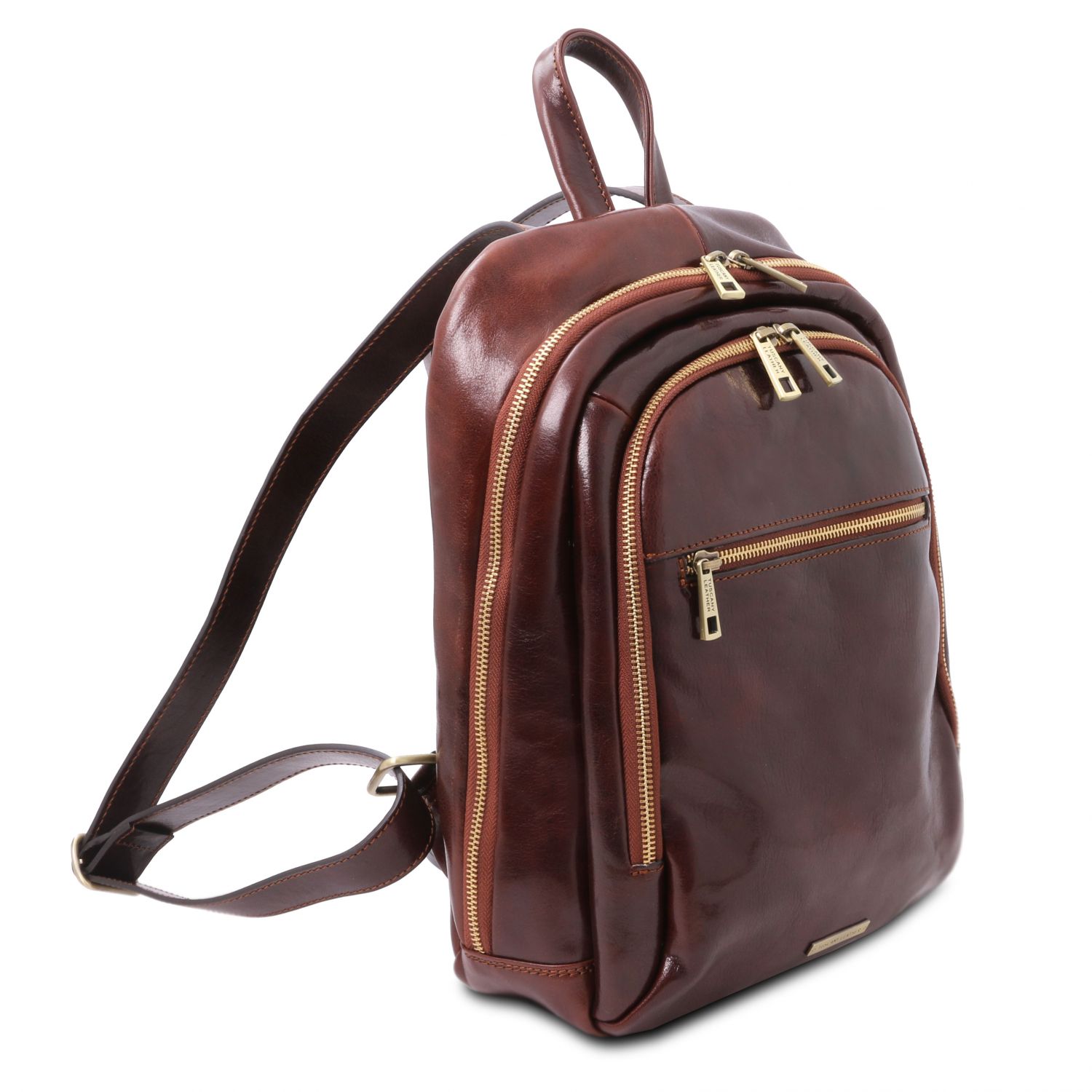 Perth 2 Compartments Leather Backpack Honey TL142049