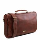 Mantova Leather Multi Compartment TL SMART Briefcase With Flap Мед TL142068
