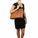 Pantelleria Leather Shopping bag and 3 Fold Leather Wallet With Coin Pocket Black TL142157