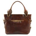 Ilenia Leather Shoulder bag Dark Brown TL140899