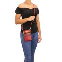 TL Bag Mini Schultertasche aus Weichem Leder Rot TL141094