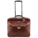 Varsavia Leather Pilot Case With two Wheels Dark Brown TL141888