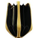 Mira Doppel Rundum-Reißverschluss Damenbrieftasche aus Leder Senf TL142331