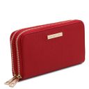 Mira Double zip Around Leather Wallet Lipstick Red TL142331