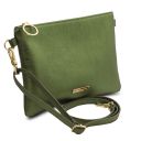 TL Bag Metallic Soft Leather Clutch Green TL141988