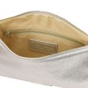 TL Bag Clutch aus Weichem Metallic-Leder Silver TL141988