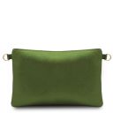 TL Bag Clutch aus Weichem Metallic-Leder Tannengrün TL141988