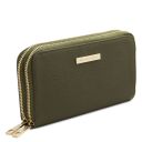 Mira Double zip Around Leather Wallet Forest Green TL142331