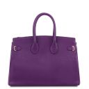 TL Bag Leather Handbag With Golden Hardware Purple TL141529