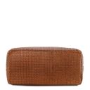 TL KeyLuck Borsa Shopping in Pelle Stampa Intrecciata Cannella TL142339