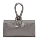 TL Bag Metallic Leather Clutch Gunmetal Grey TL141993