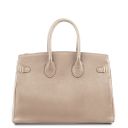 TL Bag Handtasche aus Leder mit Goldfarbenen Beschläge Hell Taupe TL141529