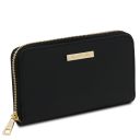 Ilizia Exklusive Damenbrieftasche aus Leder mit Rundum-Reißverschluss Schwarz TL142317