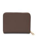 Leda Exclusive zip Around Leather Wallet Темный серо-коричневый TL142320