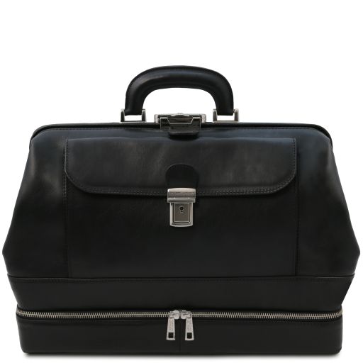 Giotto Exclusive Double-bottom Leather Doctor bag Black TL142344