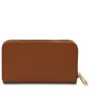 Gaia Double zip Around Leather Wallet Cognac TL142343