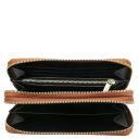 Gaia Double zip Around Leather Wallet Cognac TL142343