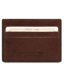 Elegante Porta Tarjetas de Credito en Piel Marrón oscuro TL140462