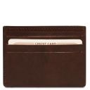 Elegante Porta Tarjetas de Credito en Piel Marrón oscuro TL140462