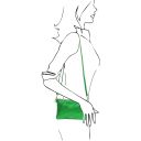 TL Bag Clutch aus Weichem Metallic-Leder Grün 141023