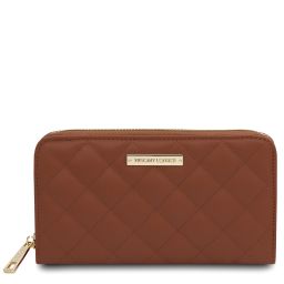 Penelope Esclusivo Portafogli in Pelle Morbida zip Around Cognac TL142316