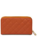Ada Doppel Rundum-Reißverschluss Damenbrieftasche aus Weichem Leder Orange TL142349