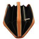 Ada Double zip Around Soft Leather Wallet Orange TL142349