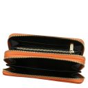 Ada Cartera en Piel Suave con Doble Cremallera en el Contorno Naranja TL142349