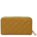 Ada Double zip Around Soft Leather Wallet Mustard TL142349